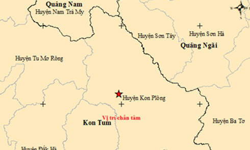 6 trận động đất trong một giờ ở Kon Tum