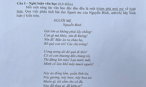 Đề các môn chuyên thi lớp 10 chuyên Khoa học Xã hội và Nhân văn