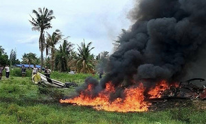 Rơi trực thăng cảnh sát ở Thái Lan, ba người thiệt mạng