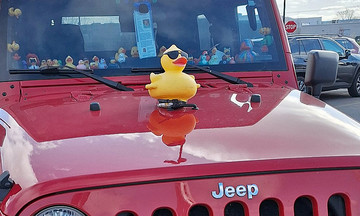 Trào lưu dùng vịt lan tỏa sự tử tế của chủ xe Jeep