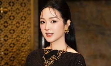 Giáng My dát phụ kiện hàng hiệu dự tiệc