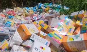Hàng nghìn hộp thực phẩm chức năng bị vứt là hàng giả