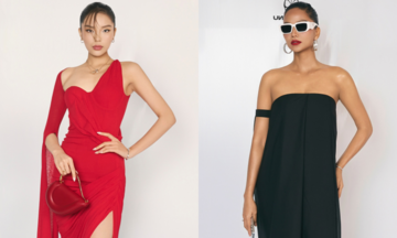 Hoa hậu, á hậu mặc trang phục đơn sắc dự show