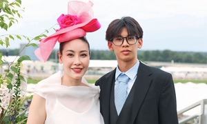 Hà Kiều Anh và con trai đi xem đua ngựa ở Anh