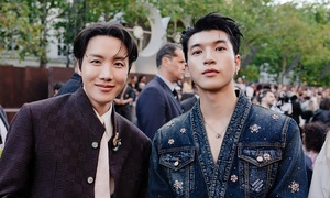 Hiếu Thứ Hai bên dàn mỹ nam dự show Louis Vuitton