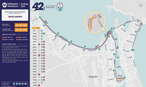 VM Đà Nẵng đổi điểm về đích 42km, xuất phát 2h30
