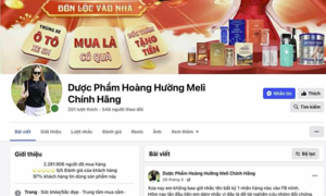 Fanpage Dược phẩm Hoàng Hường Meli quảng cáo 'nổ'