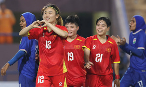Nữ Việt Nam thắng Maldives 7-0 ở giải châu Á