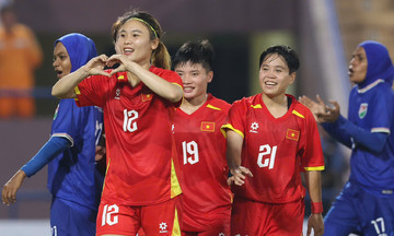 Nữ Việt Nam thắng Maldives 7-0 ở giải châu Á