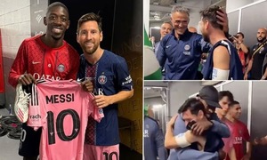 Dembele xin trọn bộ đồ thi đấu của Messi