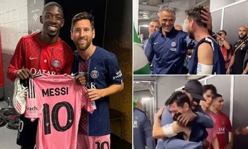 Dembele xin trọn bộ đồ thi đấu của Messi
