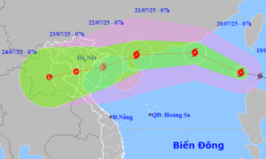 Bão Wipha vào Biển Đông