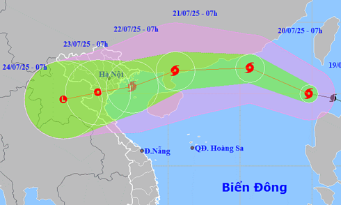 Bão Wipha vào Biển Đông