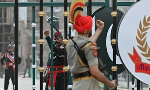 A contest of high kicks and handlebar mustaches at the India-Pakistan border