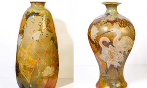 The beauty of the lotus flower on ceramics