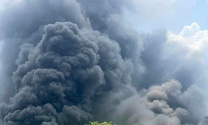 Massive fire engulfs foam factory in Dong Nai