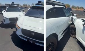 Two driverless Waymo taxis collide