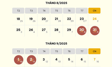 Kỳ nghỉ Quốc khánh kéo dài 4 ngày