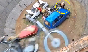 Rider falls in 'well of death,' motorcycle runs for nearly an hour