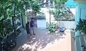 Teacher slaps student at home