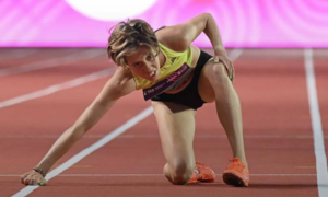 Russian runner crawls to finish line, doesn't remember winning gold