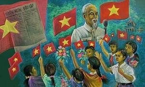 Teacher creates Ho Chi Minh chalk portraits