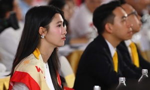 Former Miss World Vietnam runner-up Phuong Nhi attends event with husband