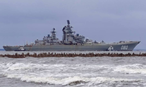 Russia's 'floating super fortress' returns to sea after nearly 30 years in port