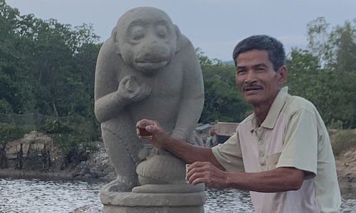 800-year-old Champa monkey god statue discovered off Vietnam coast