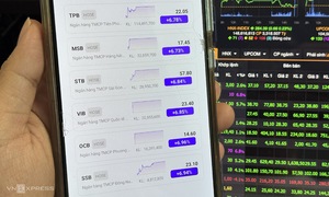 Bank stocks surge, boosting VN-Index