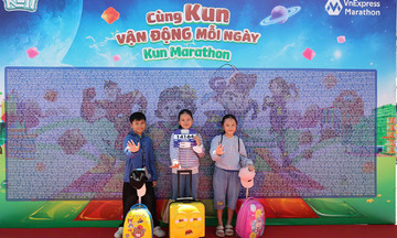 Parents eagerly await race kits at Kun Marathon Nha Trang