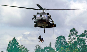 Colombian police helicopter downed by drone strike