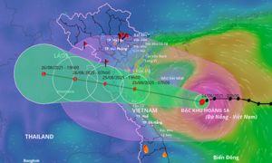 Typhoon Kajiki intensifies to category 12, heading towards Nghe An and Ha Tinh