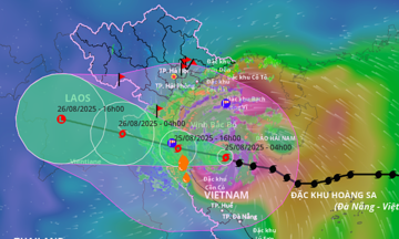 Typhoon Kajiki, a category 14 storm, to make landfall in Thanh Hoa - Nghe An this afternoon