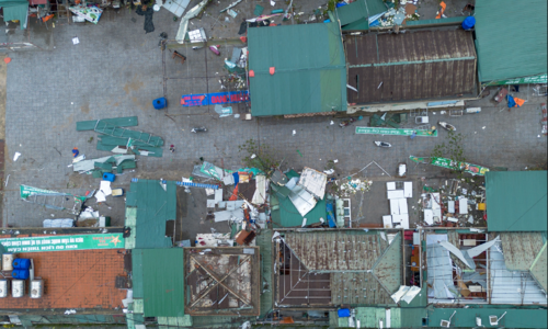 Thien Cam beach devastated after typhoon Kajiki