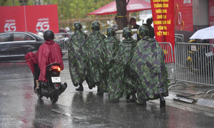 Combat engineers sweep for explosives before A80 rehearsal