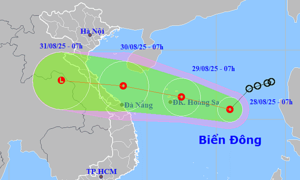 Tropical depression heads towards central Vietnam