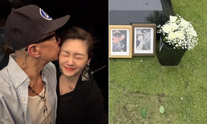DJ Koo visits Barbie Hsu's grave on Qixi festival
