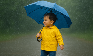 Does getting caught in the rain cause ear infections in children?