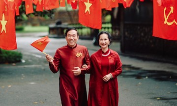 Vietnamese celebrities celebrate national day in red