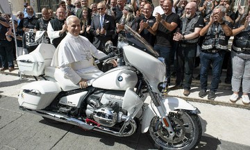 Pope Leo XIV receives custom BMW motorcycle