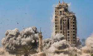 High-rise building in Gaza City collapses after Israeli airstrike