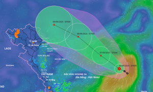 Tropical depression strengthens into typhoon