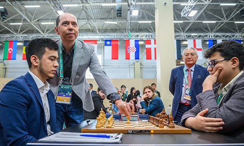 Nearly 9-hour chess match at the Grand Swiss tournament