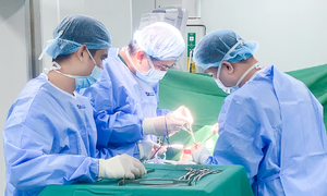 Giant fibroadenoma fills half of woman's breast