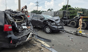 Truck causes 7-car pileup on National Highway 51