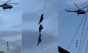 Nepal officials flee protesters by helicopter