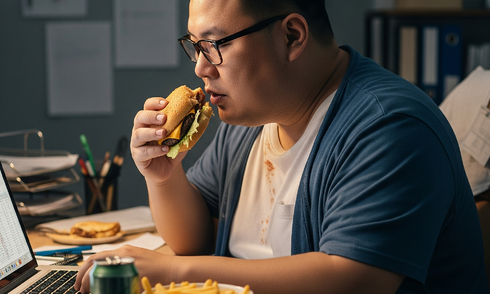 Does eating while working lead to weight gain?