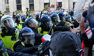 Far-right protest in the UK erupts into violence