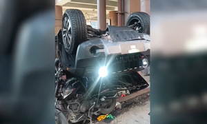 New SUV plunges from second floor during 'good luck' ritual